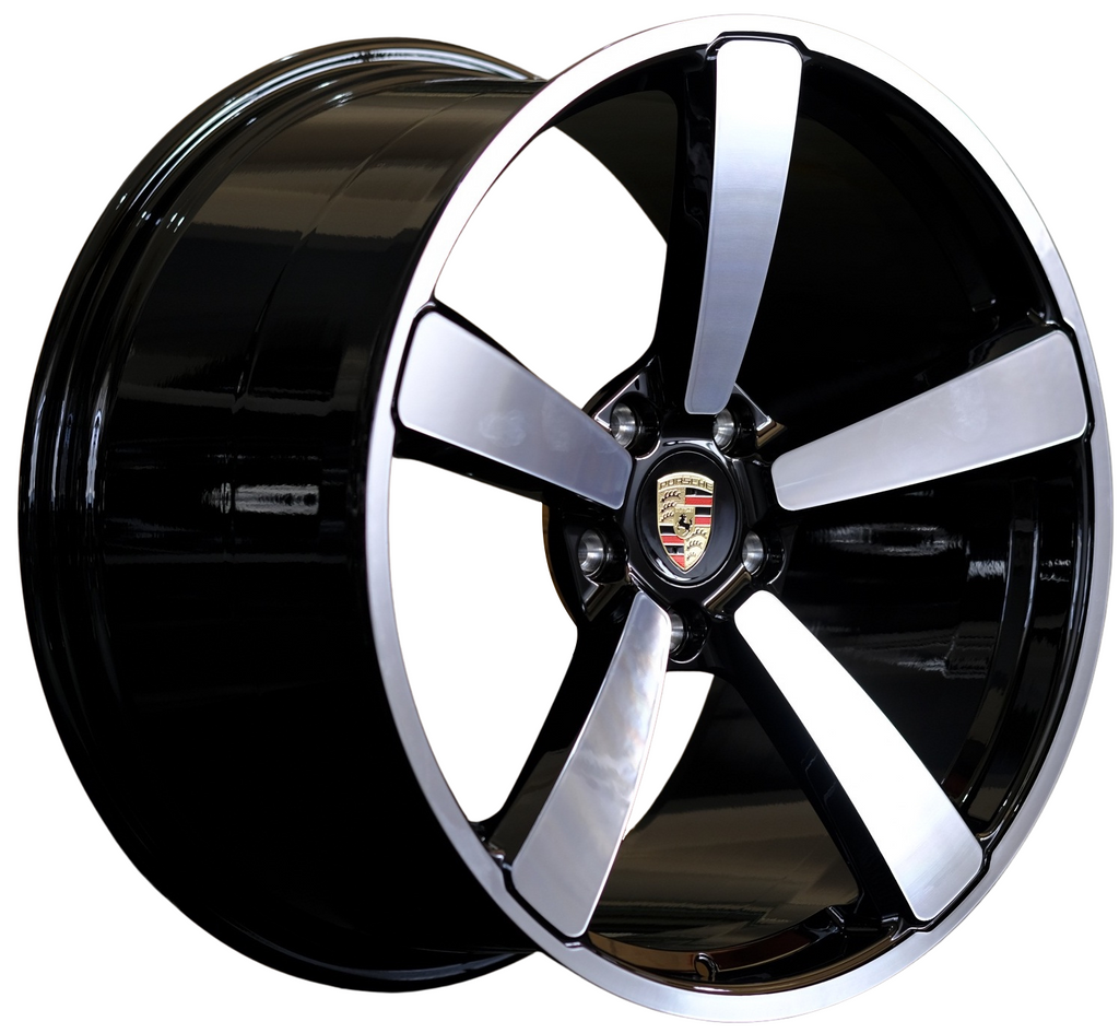 20"/21" Porsche 911 Carrera GTS Turbo S Forged Gloss Black Machined Style 29 Wheels & Rims