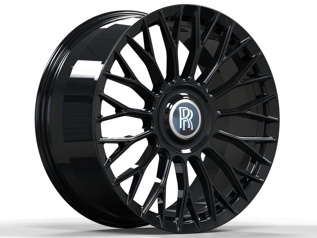 22" Rolls Royce Ghost Cullinan Phantom Forged Gloss Black Style 16 Wheels