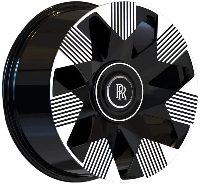 21" Rolls Royce Ghost Cullinan Phantom Forged Spectre Gloss Black Machined Wheels & Rims