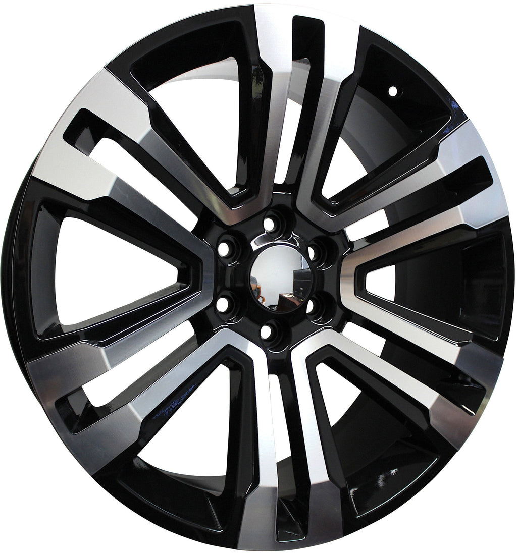 26" Chevy GMC Sierra Denali Yukon Tahoe Suburban Black Machined Wheels & Rims