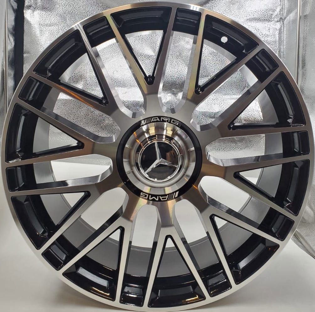 22" Mercedes S-Class S580 S560 S550 Staggered Gloss Black Machined Wheels & Rims