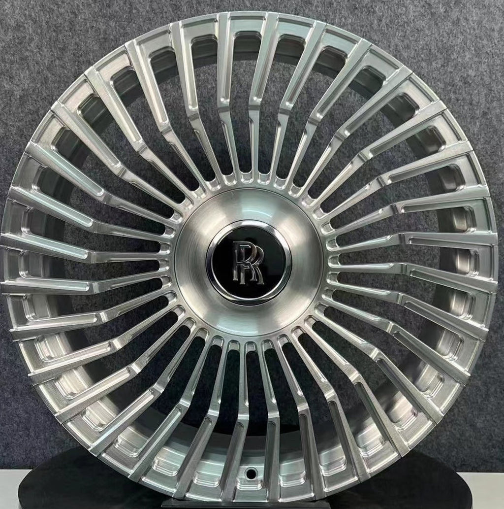 22" Rolls Royce Ghost Cullinan Phantom Forged Staggered Silver Brushed Wheels & Rims