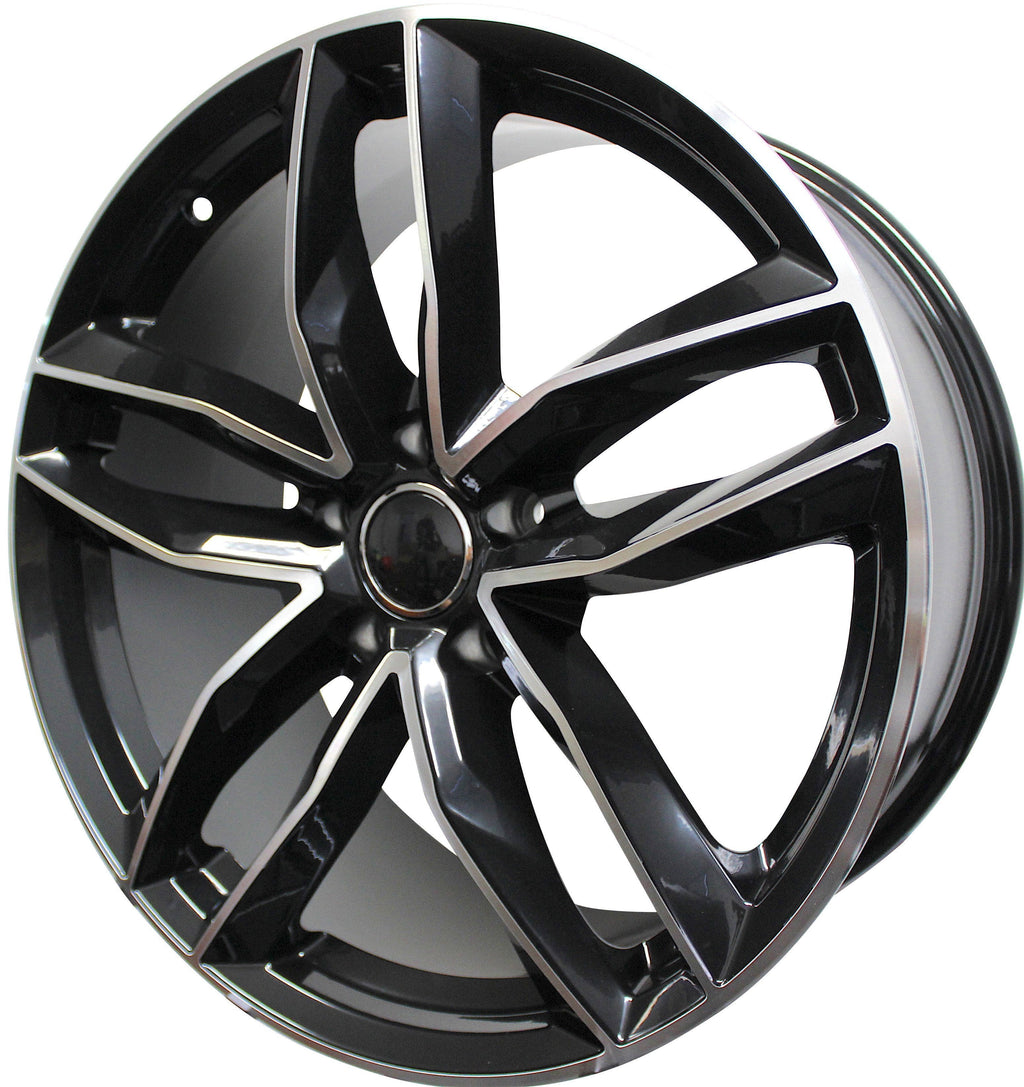 20 Inch Audi Rims A4 A5 A6 A7 A8 S4 S5 S6 S7 S8 RS5 RS6 RS7 Black Machined Wheels