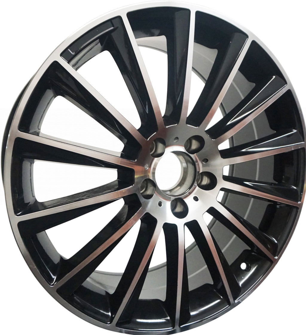 22" Mercedes S-Class CL Staggered Black Machined Wheels & Rims
