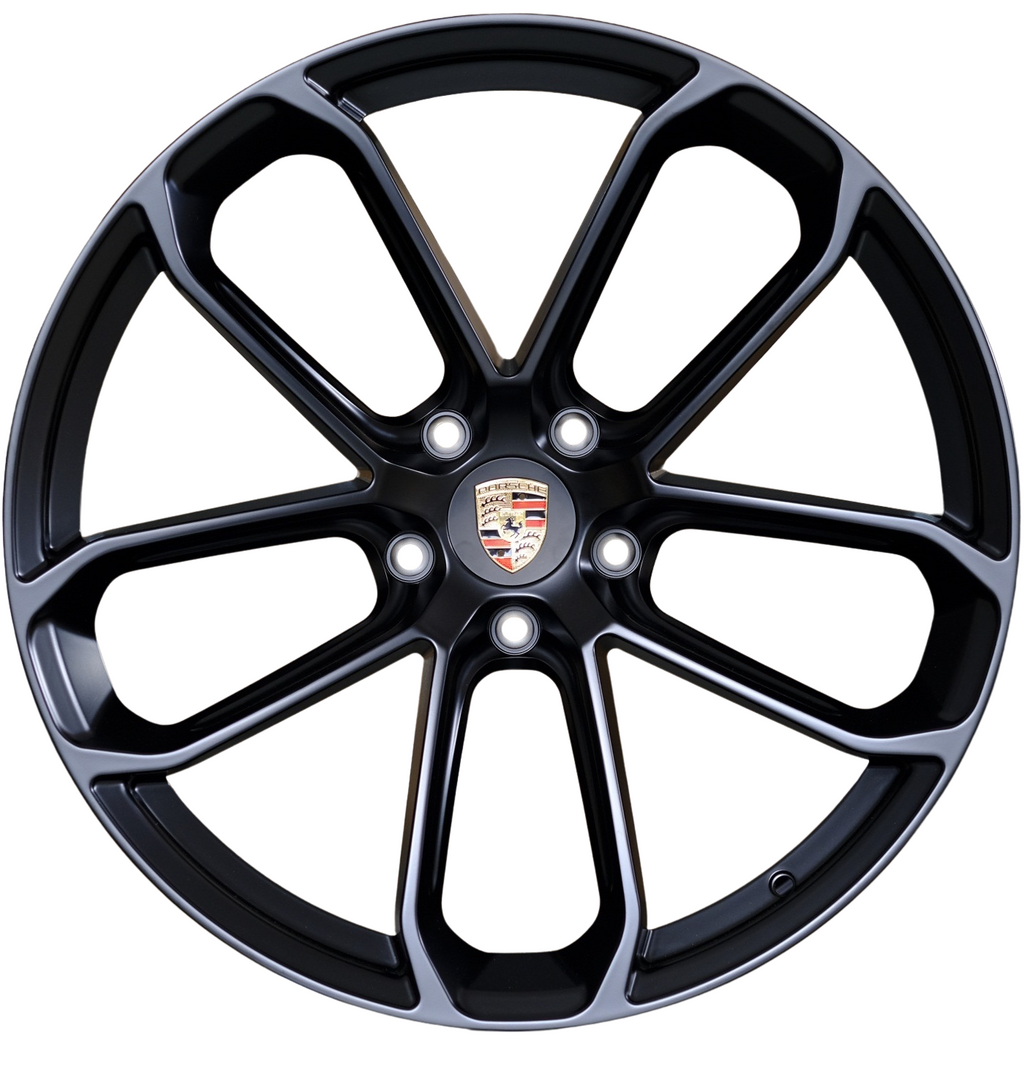 22" Porsche Cayenne Panamera Turbo S GTS Base Staggered Satin Black Wheels & Rims