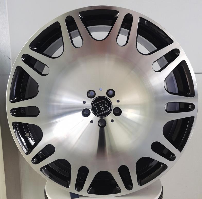 22" Mercedes S-Class S580 S560 S550 Brabus Style Staggered Black Machined Wheels & Rims