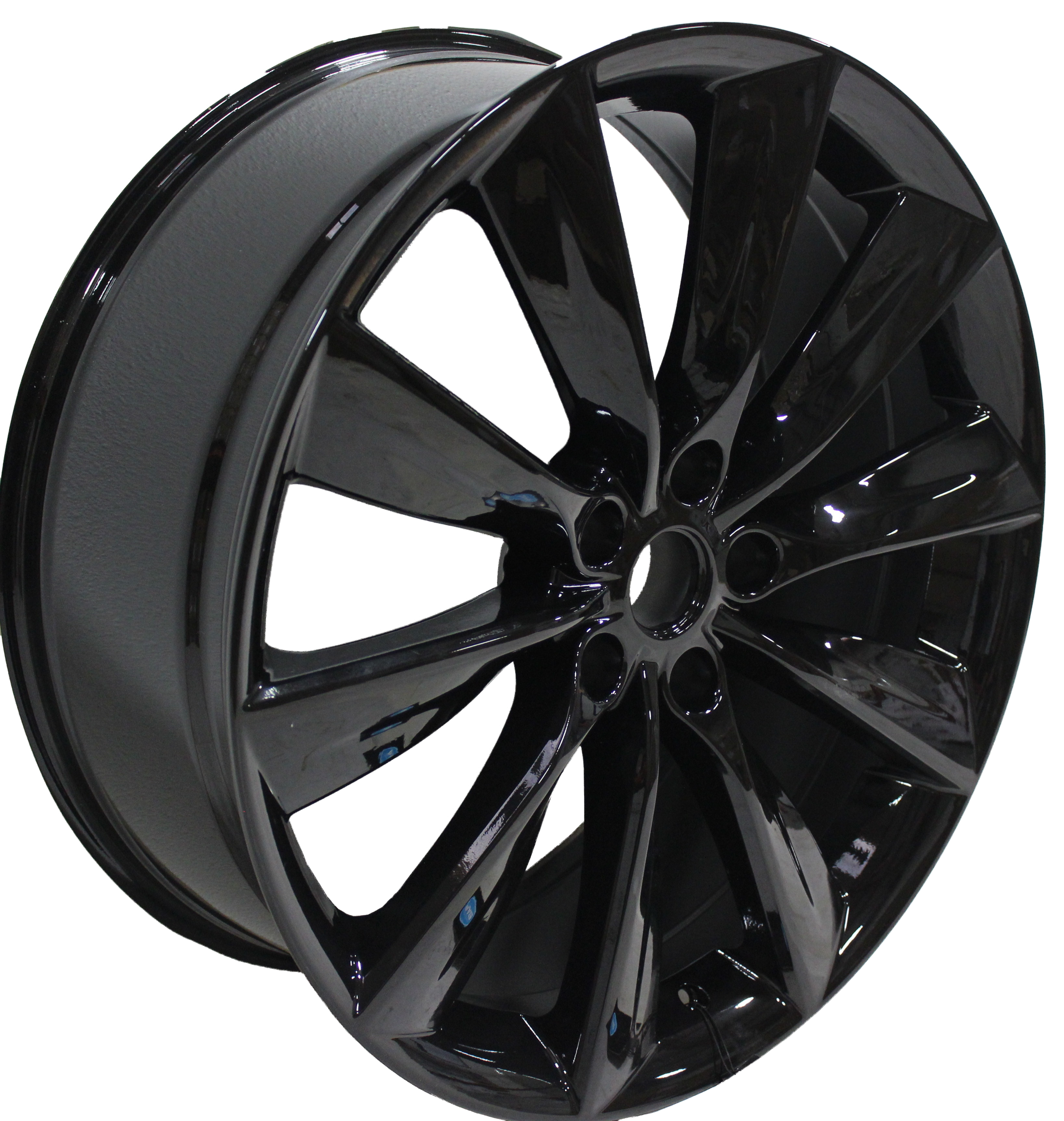 21" Tesla Model S Model X Staggered Twist Spoke Satin Black Wheels & Rims