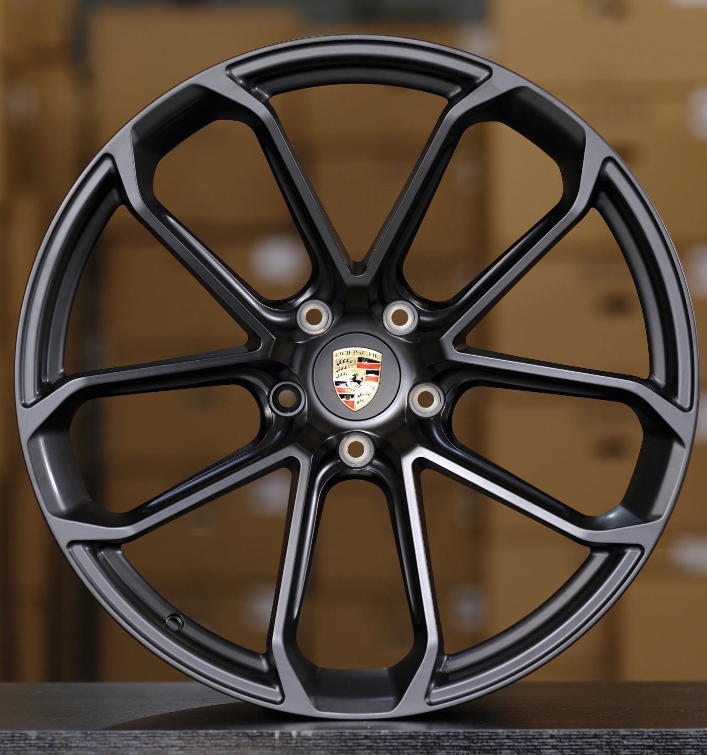 22" Porsche Cayenne Panamera Turbo S GTS Base Staggered Satin Black Wheels & Rims