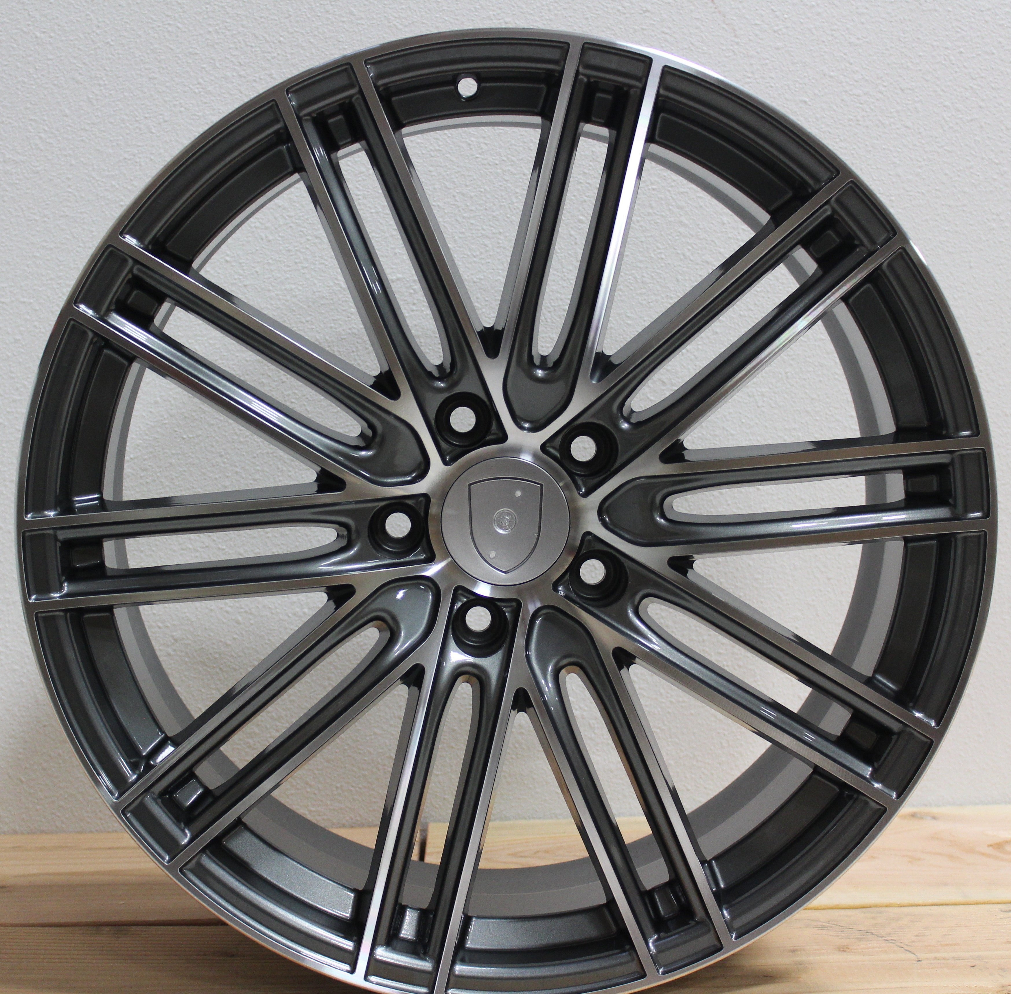 21" Porsche Cayenne Panamera Turbo S GTS Gunmetal Machined Style 17 Wheels