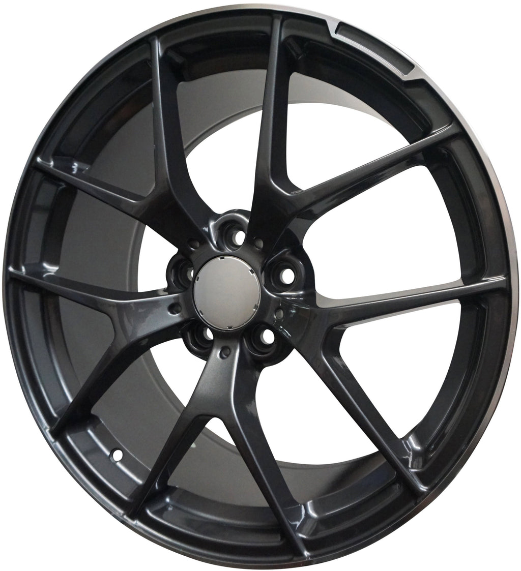 19" Mercedes C-Class E-Class Staggered Satin Black Machined Lip Wheels & Rims