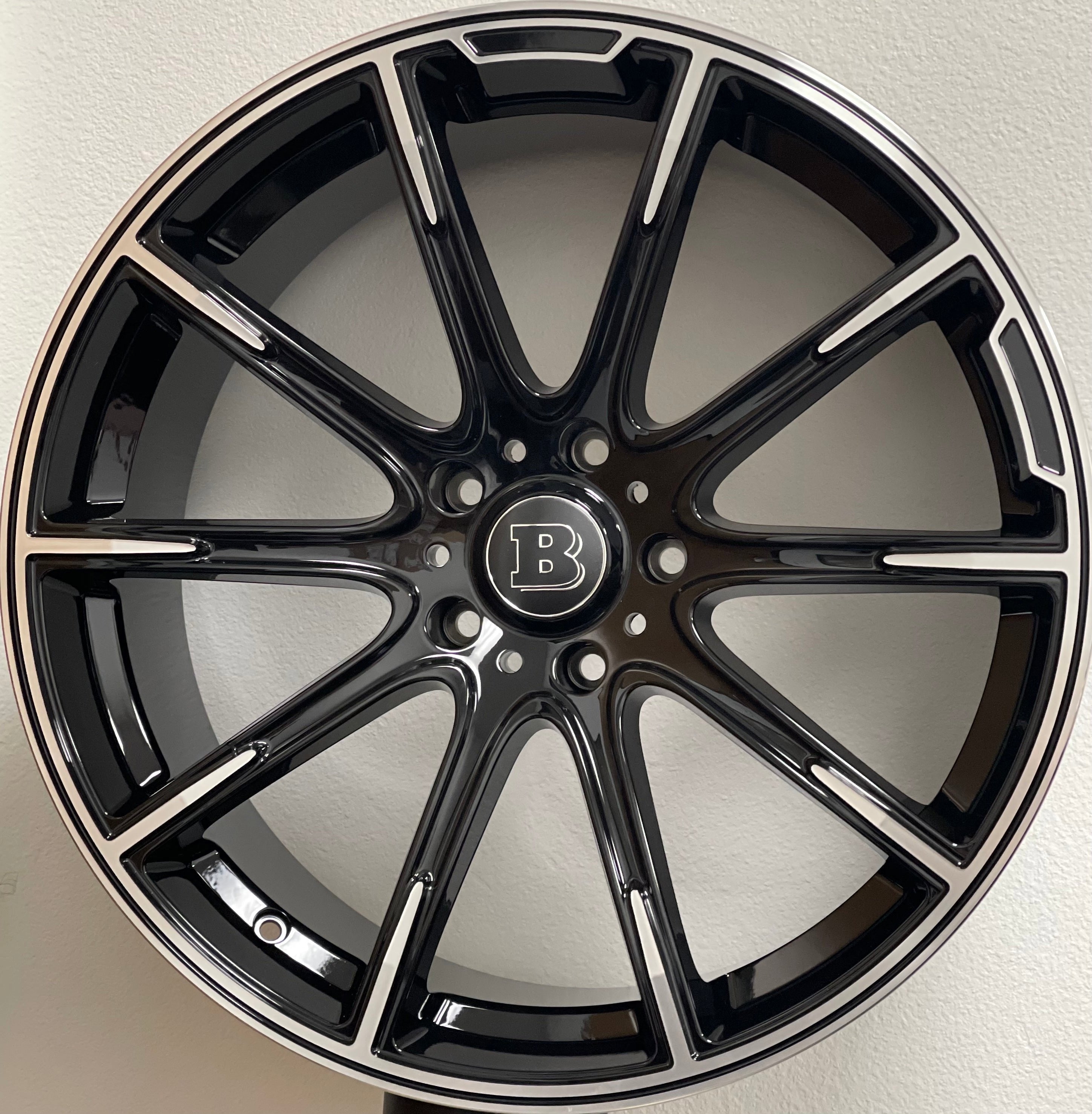 22" Mercedes S-Class S580 S600 Forged Staggered Gloss Black Machined Wheels & Rims