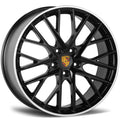 21" Porsche Cayenne Panamera Turbo S GTS Base Staggered Gloss Black Machined Lip Wheels & Rims