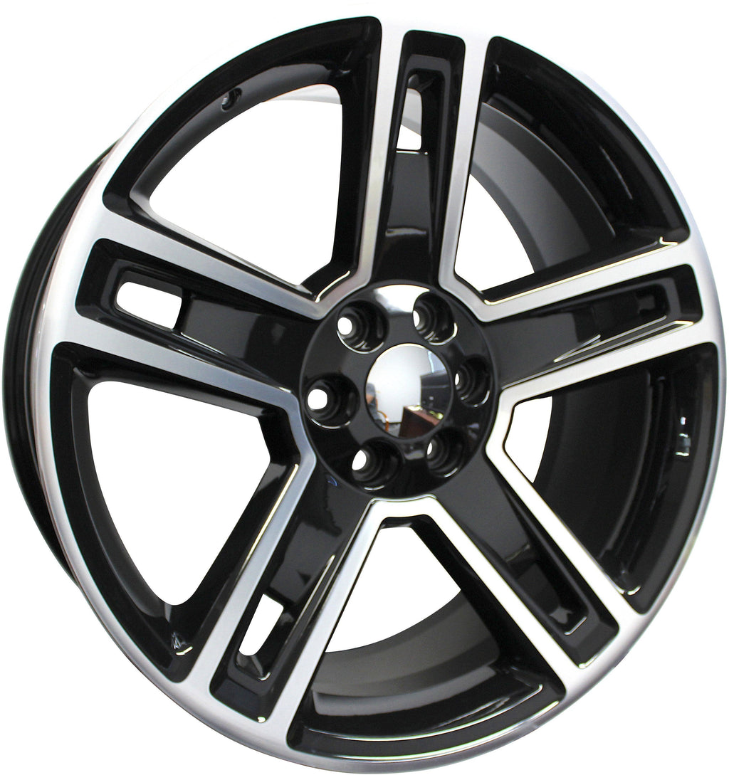 24" Chevy GMC Sierra Yukon Tahoe Snowflake Black Machined Style 21 Wheels