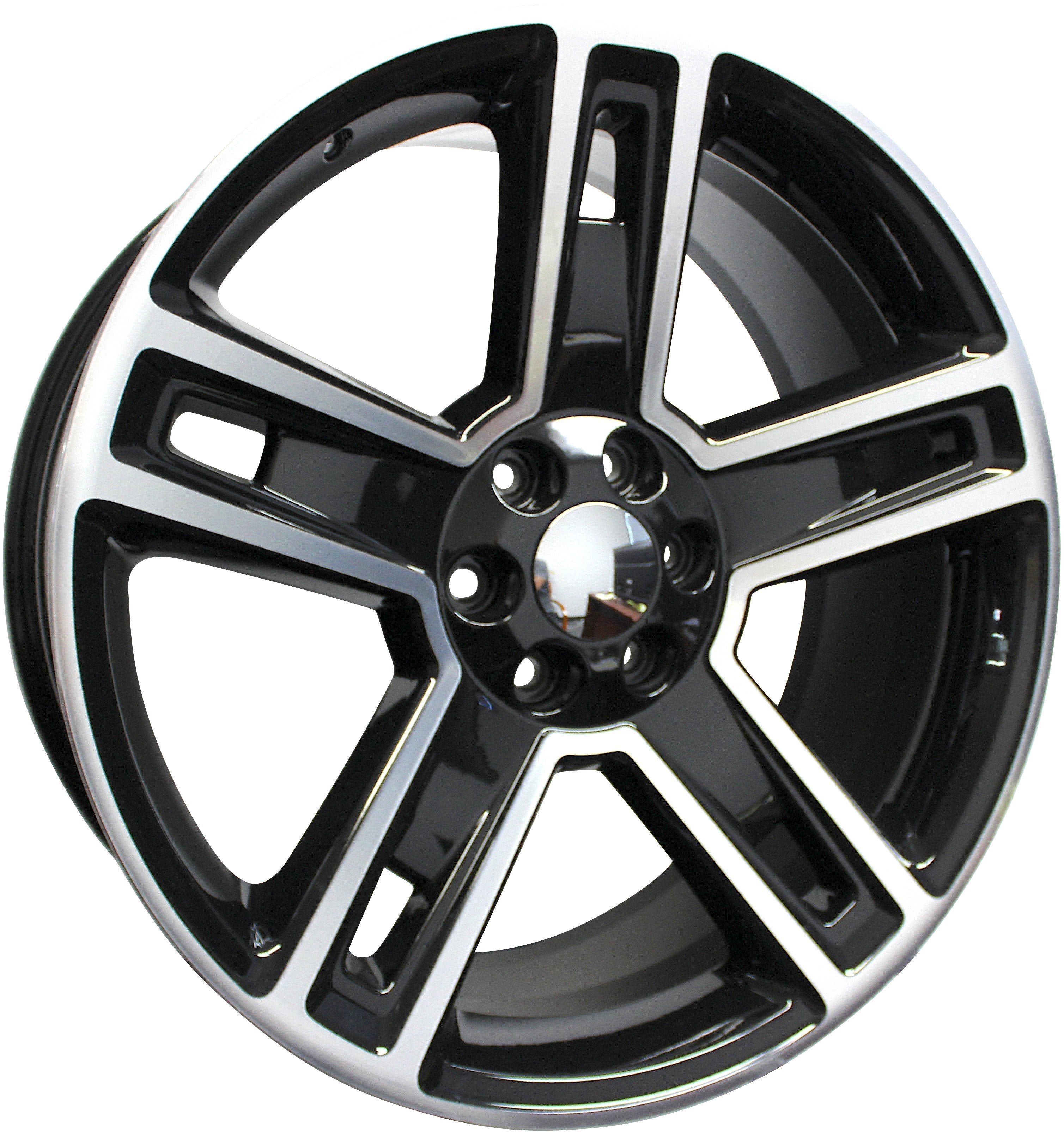 24" Chevy GMC Sierra Yukon Tahoe Snowflake Black Machined Style 21 Wheels