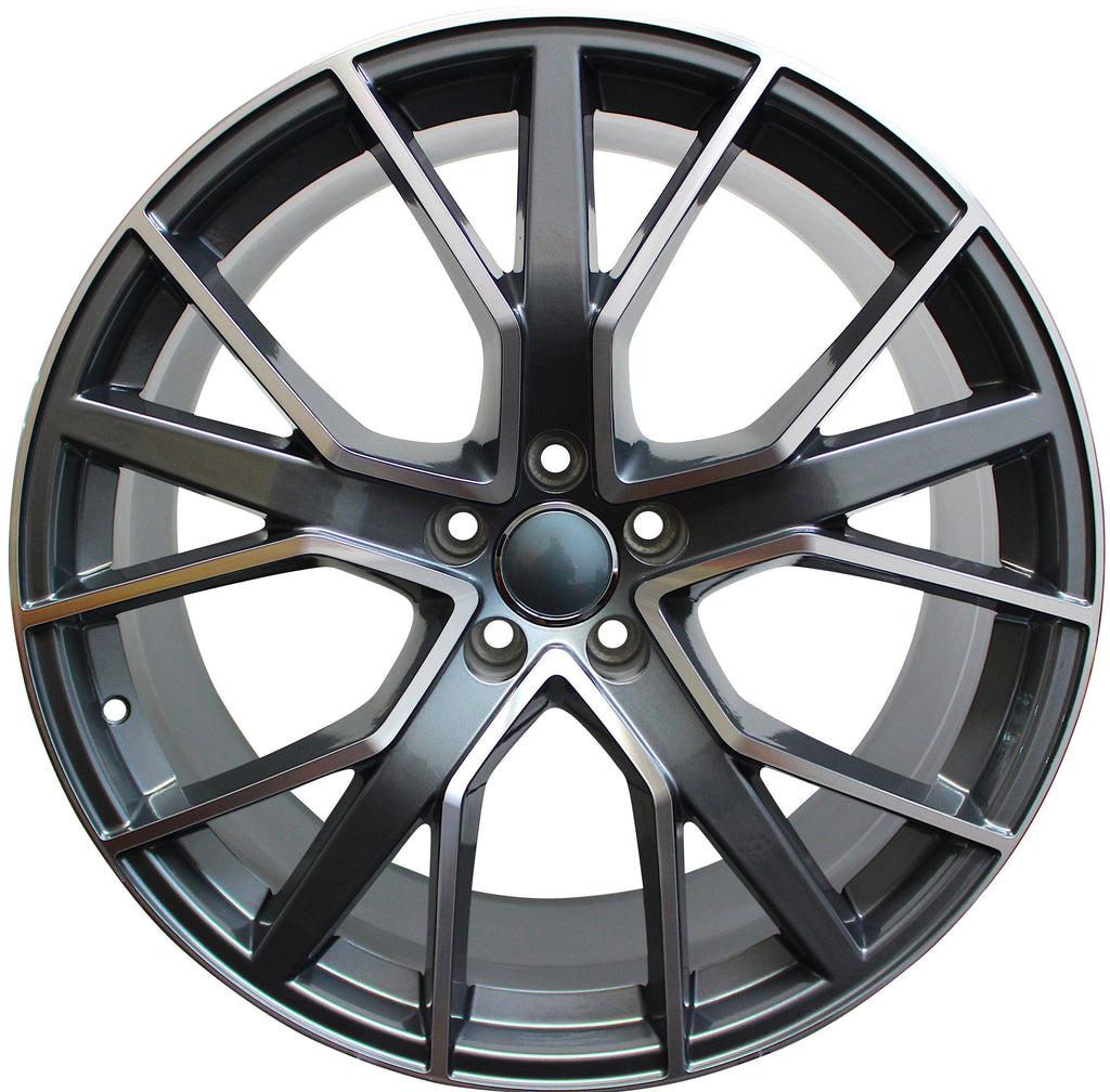 22" Audi Q5 Q7 Q8 A6 A7 A8 S6 S7 S8 S-Line Gunmetal Machined Wheels & Rims