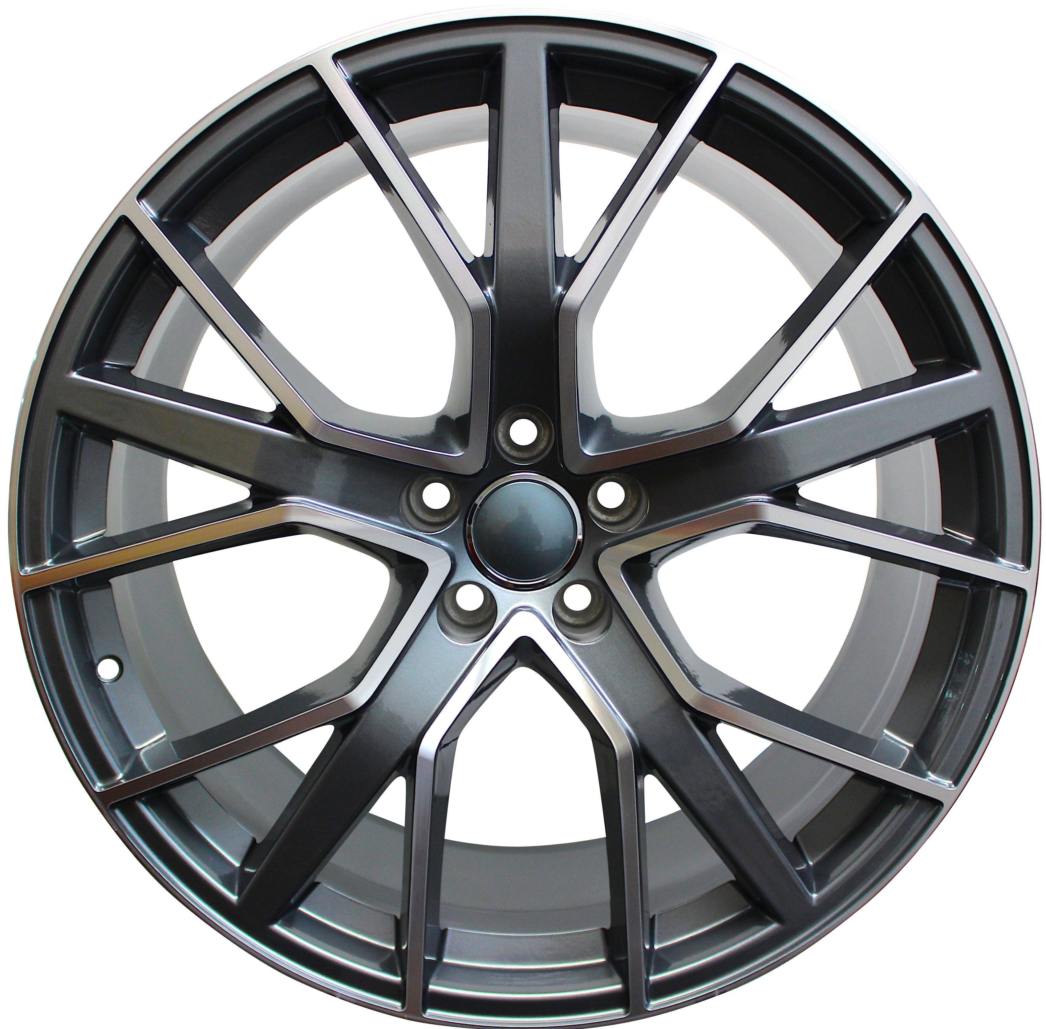 22" Audi Q5 Q7 Q8 A6 A7 A8 S6 S7 S8 S-Line Gunmetal Machined Wheels & Rims
