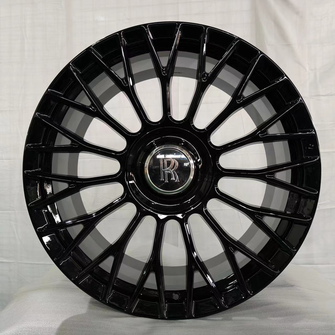 22" Rolls Royce Ghost Cullinan Phantom Forged Staggered Gloss Black Style 16 Wheels & Rims