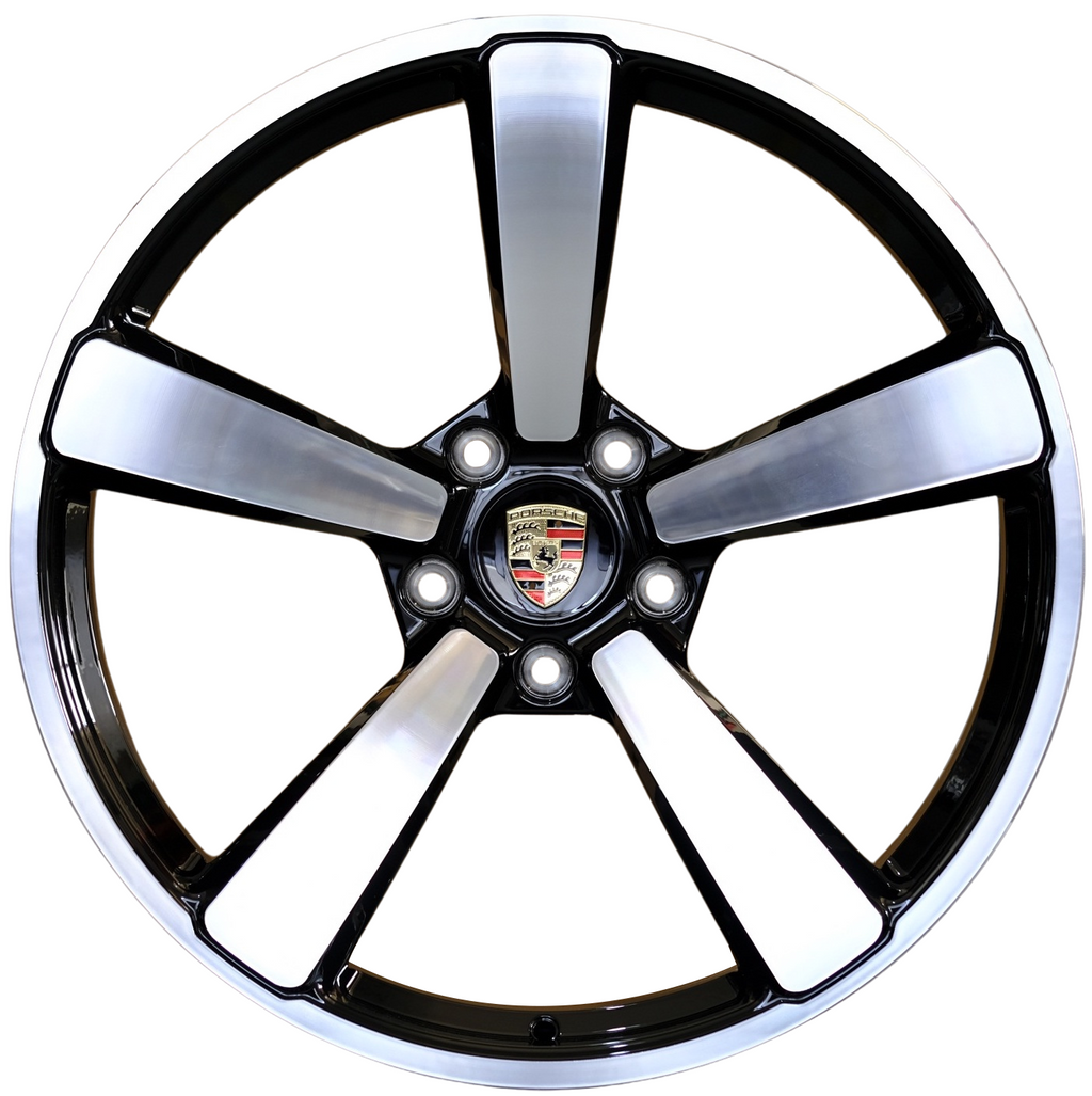 20"/21" Porsche 911 Carrera GTS Turbo S Forged Gloss Black Machined Style 29 Wheels & Rims