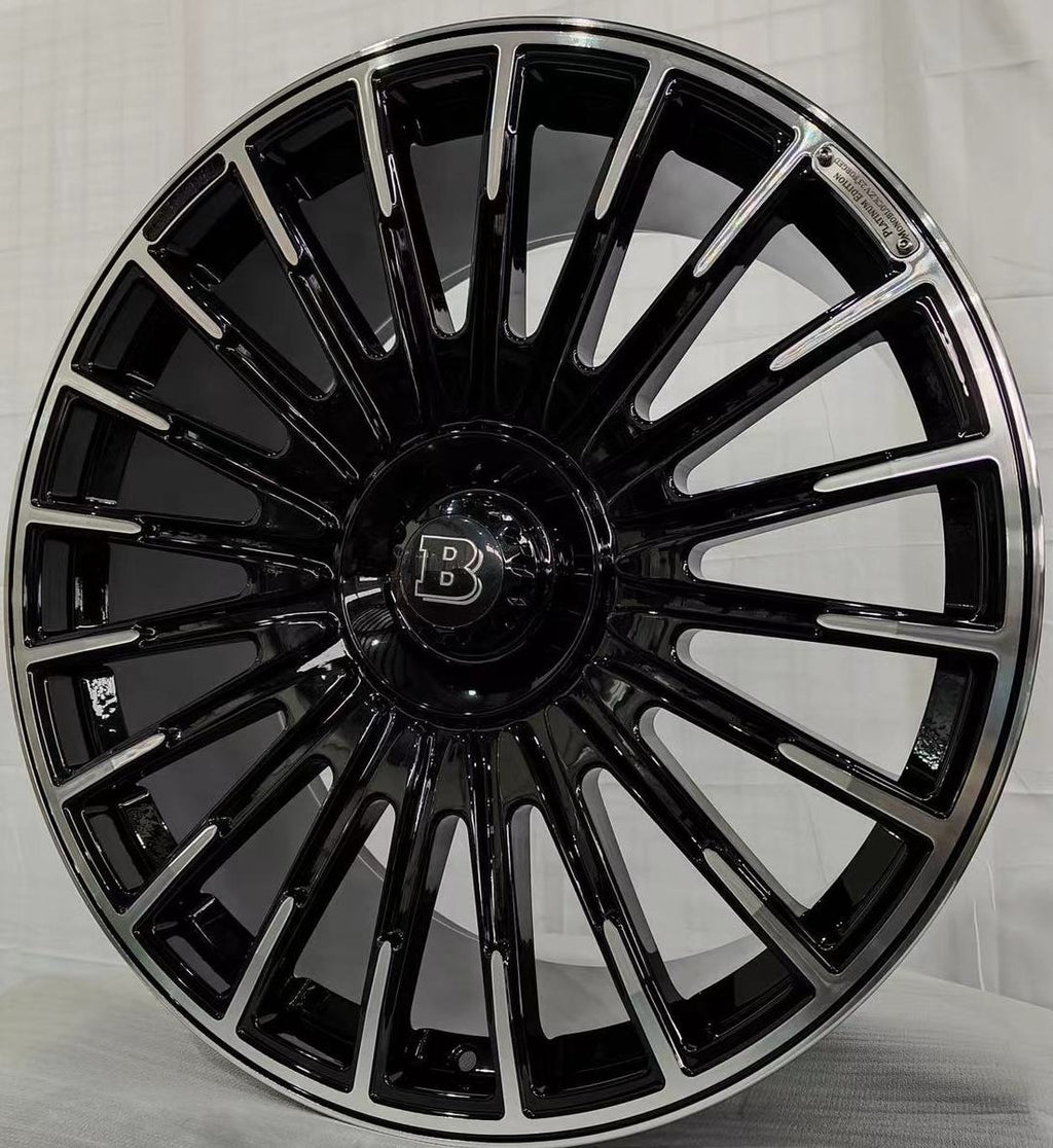 23" Mercedes G-Wagon G550 G63 G65 Forged Brabus Platinum Style Gloss Black Machined Wheels & Rims