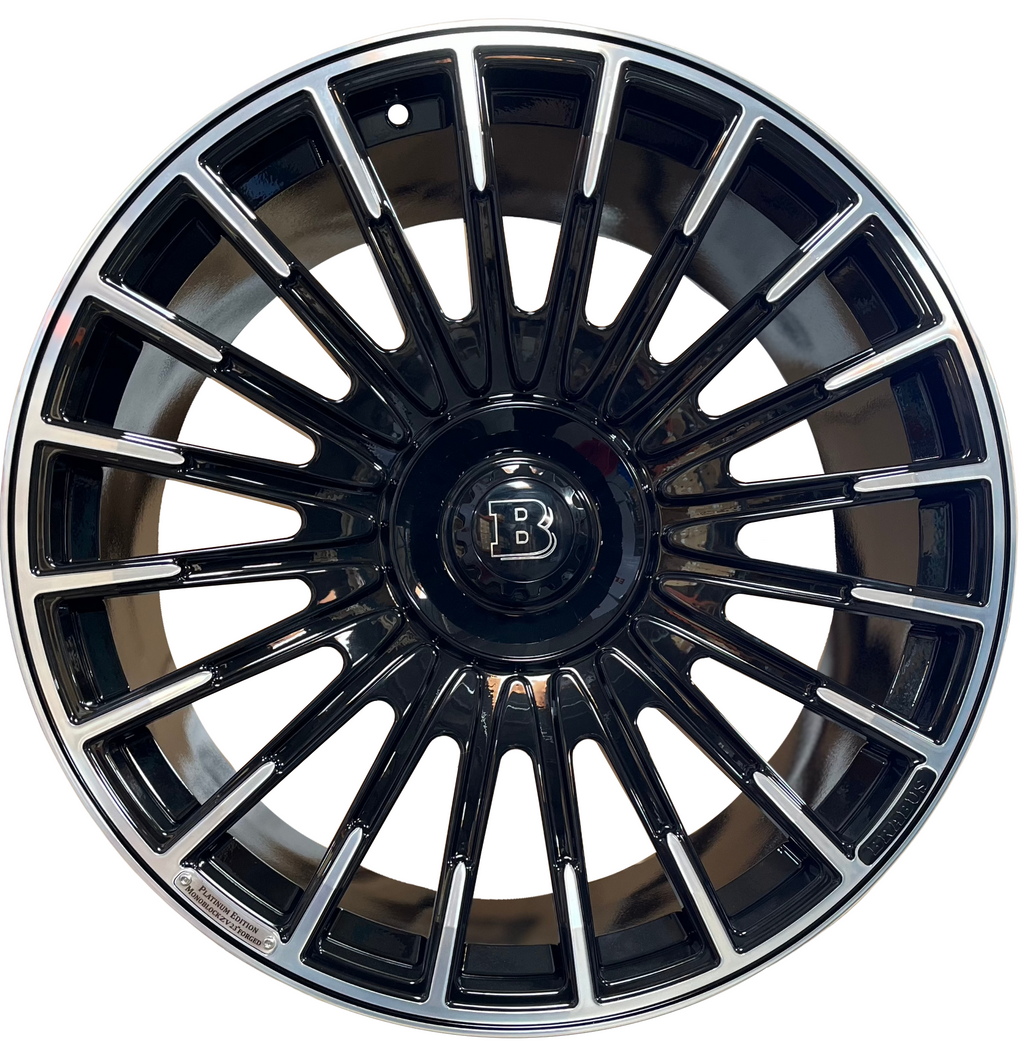 23" Mercedes G-Wagon G550 G63 G65 Forged Brabus Platinum Style Gloss Black Machined Wheels & Rims