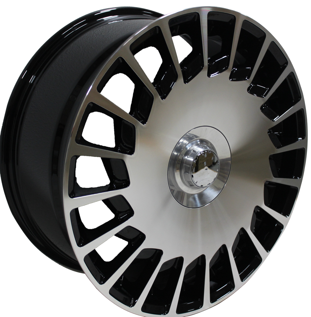 19" Mercedes S-Class Maybach Style Staggered Black Machined Wheels & Rims
