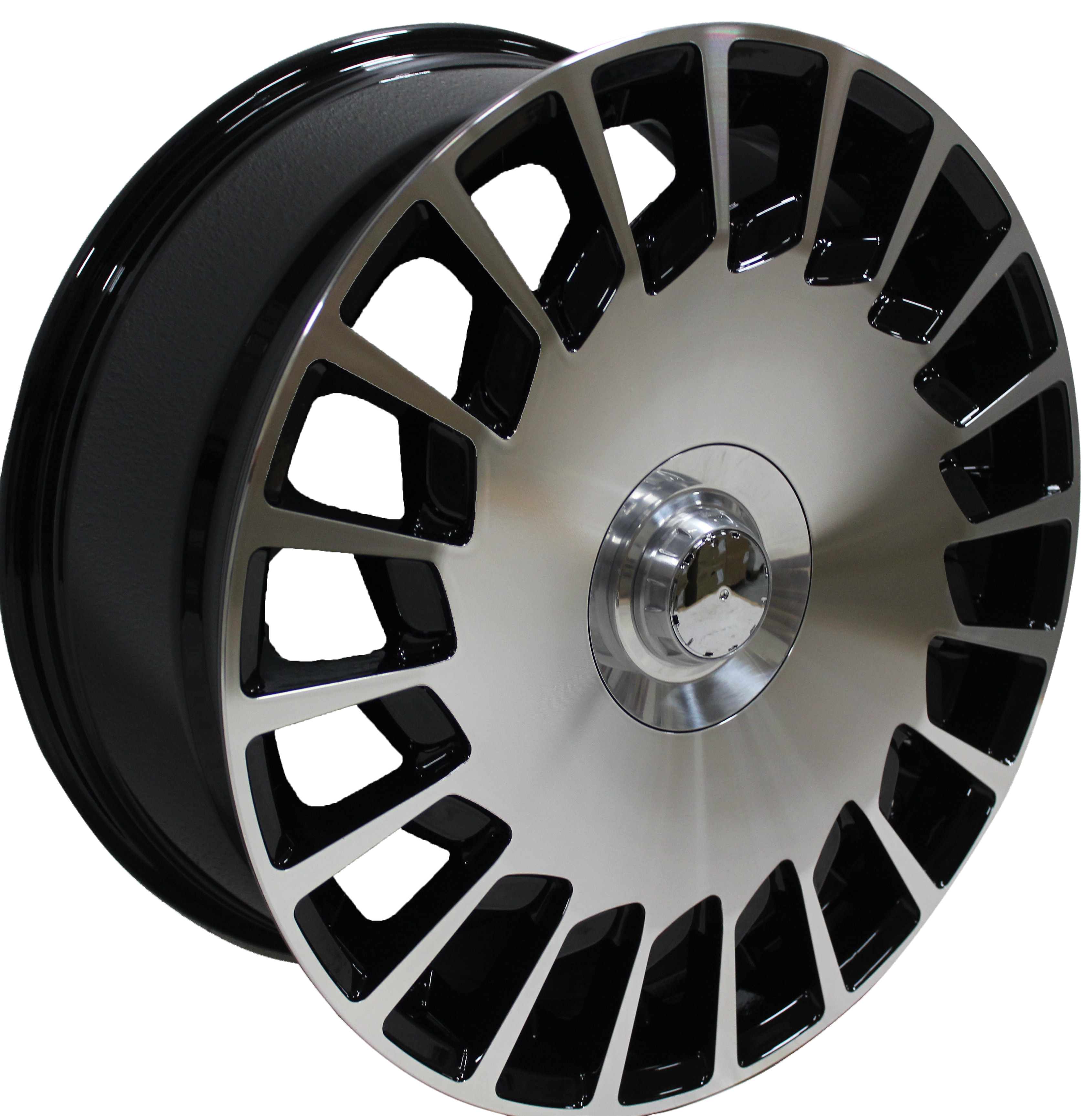 19" Mercedes S-Class Maybach Style Staggered Black Machined Wheels & Rims