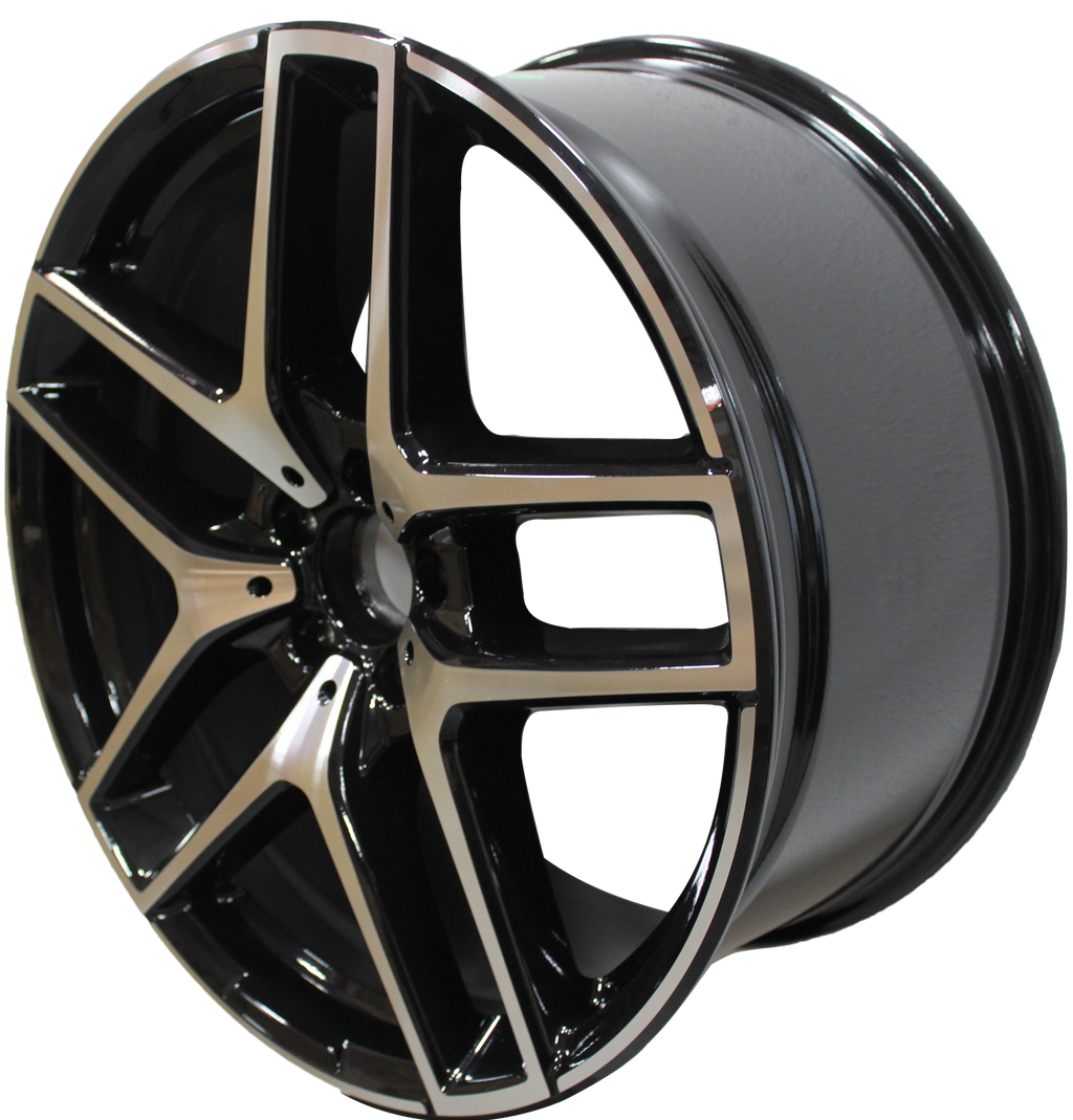 21" Mercedes ML GL GLE GLS Staggered Black Machined Wheels & Rims