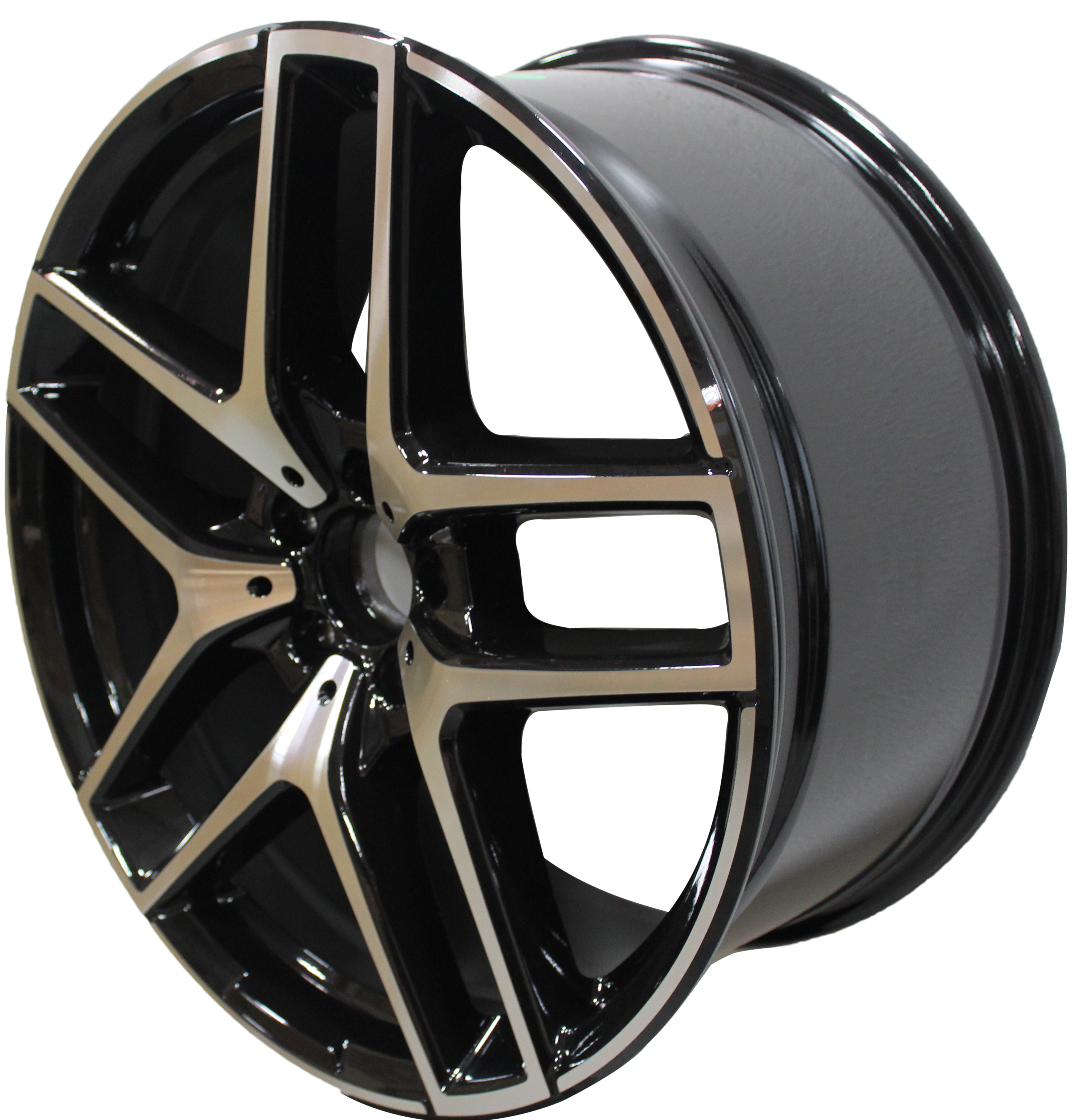 21" Mercedes ML GL GLE GLS Staggered Black Machined Wheels & Rims