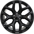 22" Chevy GMC Sierra Denali Yukon Tahoe Suburban Snowflake Gloss Black Wheels & Rims