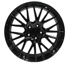 21" Porsche Cayenne S GTS Turbo Mesh Spyder Black Machined Wheels & Rims