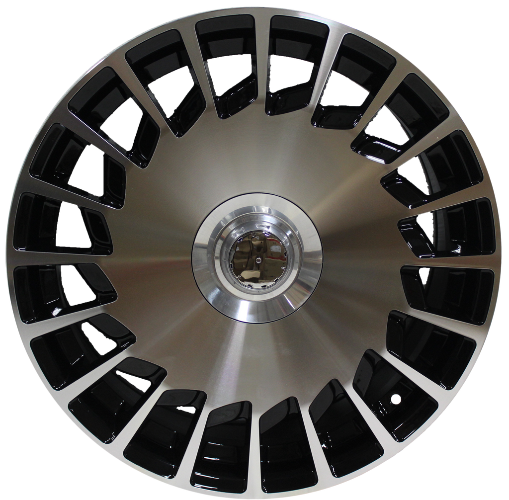 19" Mercedes S-Class Maybach Style Staggered Black Machined Wheels & Rims