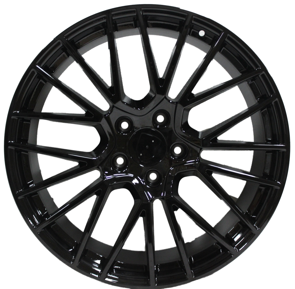 21" Porsche Cayenne Spyder Staggered Gloss Black Style 14 Wheels