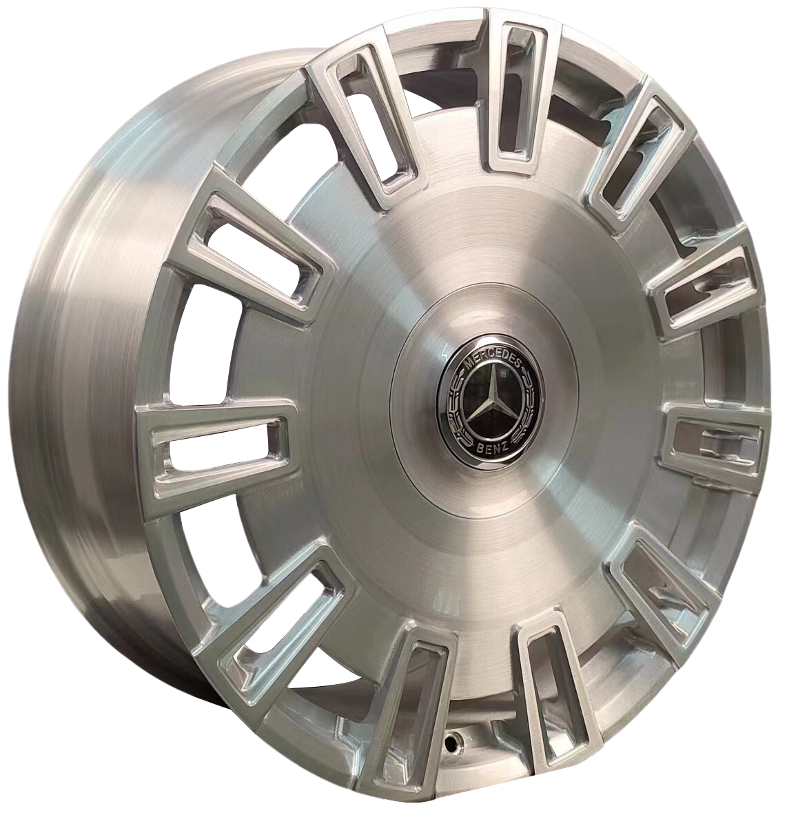 22" Mercedes S-Class S550 S580 Forged Staggered Silver Brushed Style 57 Wheels & Rims