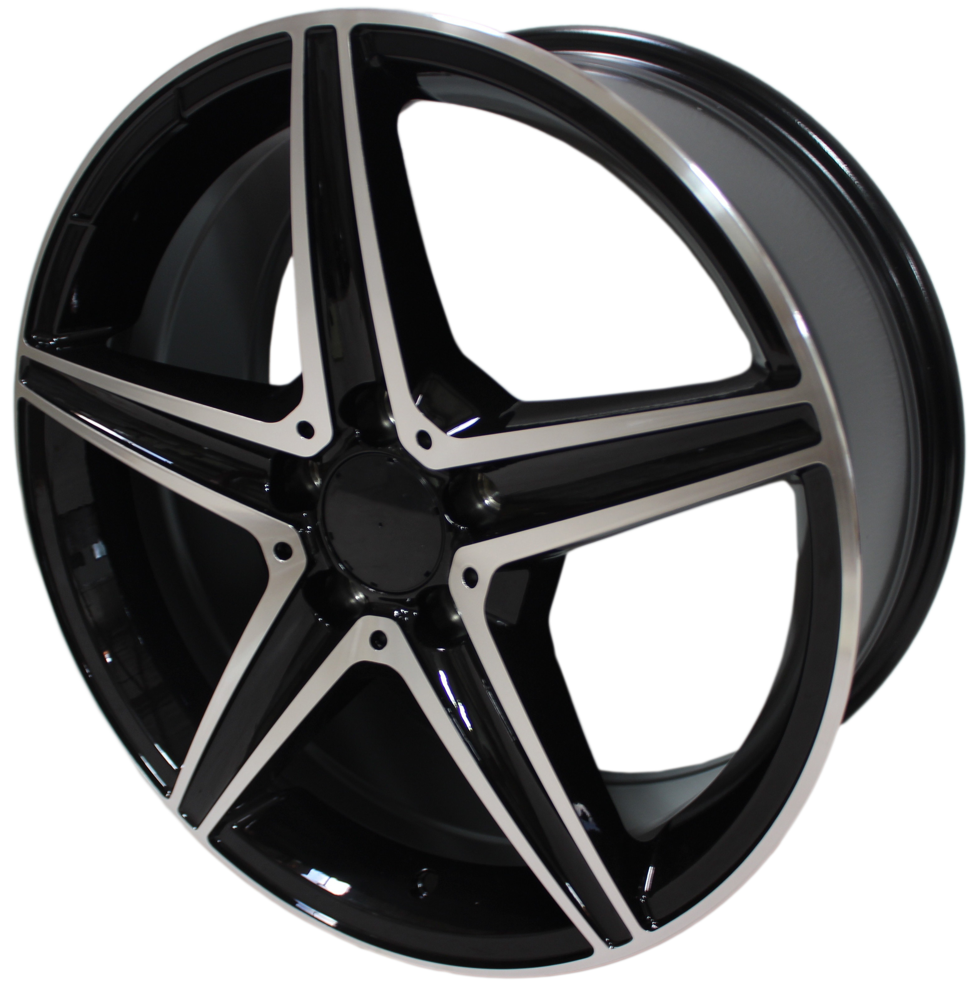 19" Mercedes S-Class S550 S600 S63 CL Staggered Black Machined Wheels & Rims