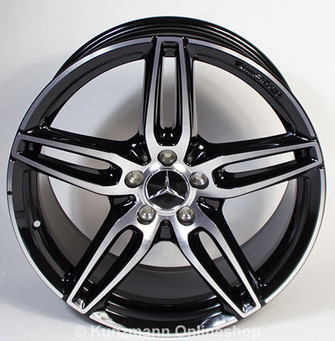 19" Mercedes S-Class E-Class Staggered Black Machined Wheels & Rims