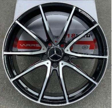 19" Mercedes S-Class S550 S580 S600 Staggered Black Machined Style 61 Wheels & Rims