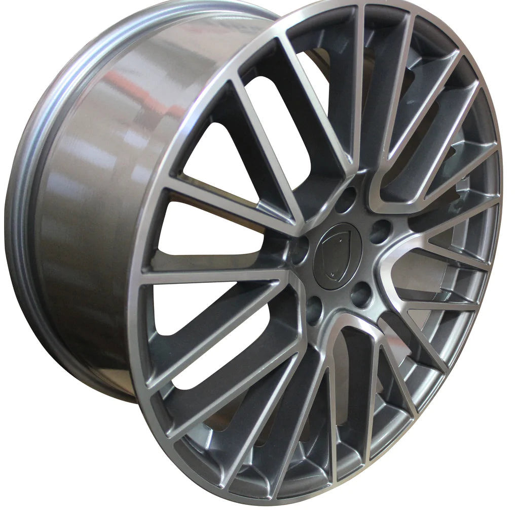 22" Porsche Cayenne S GTS Turbo Mesh Spyder Gunmetal Machined Wheels & Rims