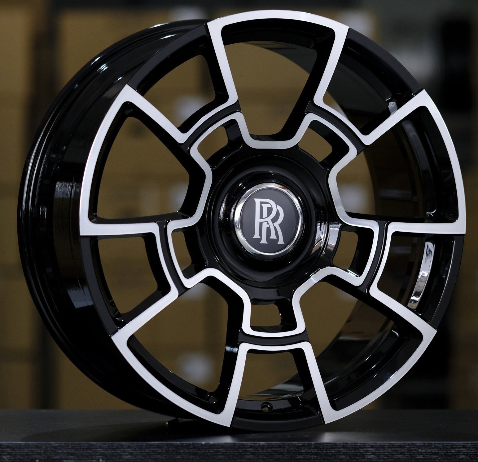 21" Rolls Royce Ghost Cullinan Phantom Forged Staggered Black Machined Wheels & Rims