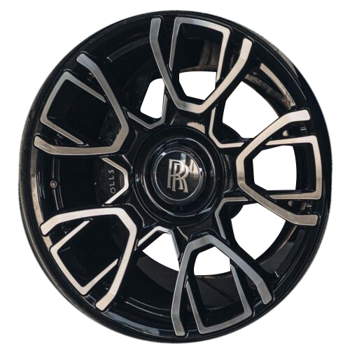 21" Rolls Royce Ghost Cullinan Phantom Forged Staggered Black Machined Wheels & Rims