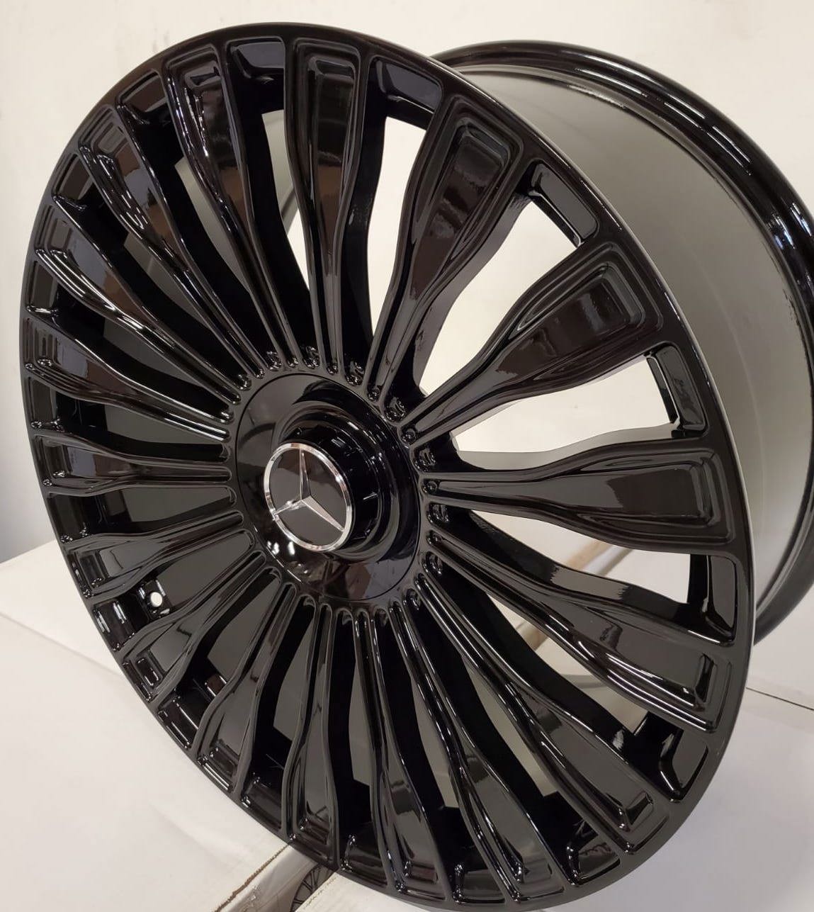 20" Mercedes S-Class S580 S600 Maybach Style Staggered Gloss Black Wheels & Rims