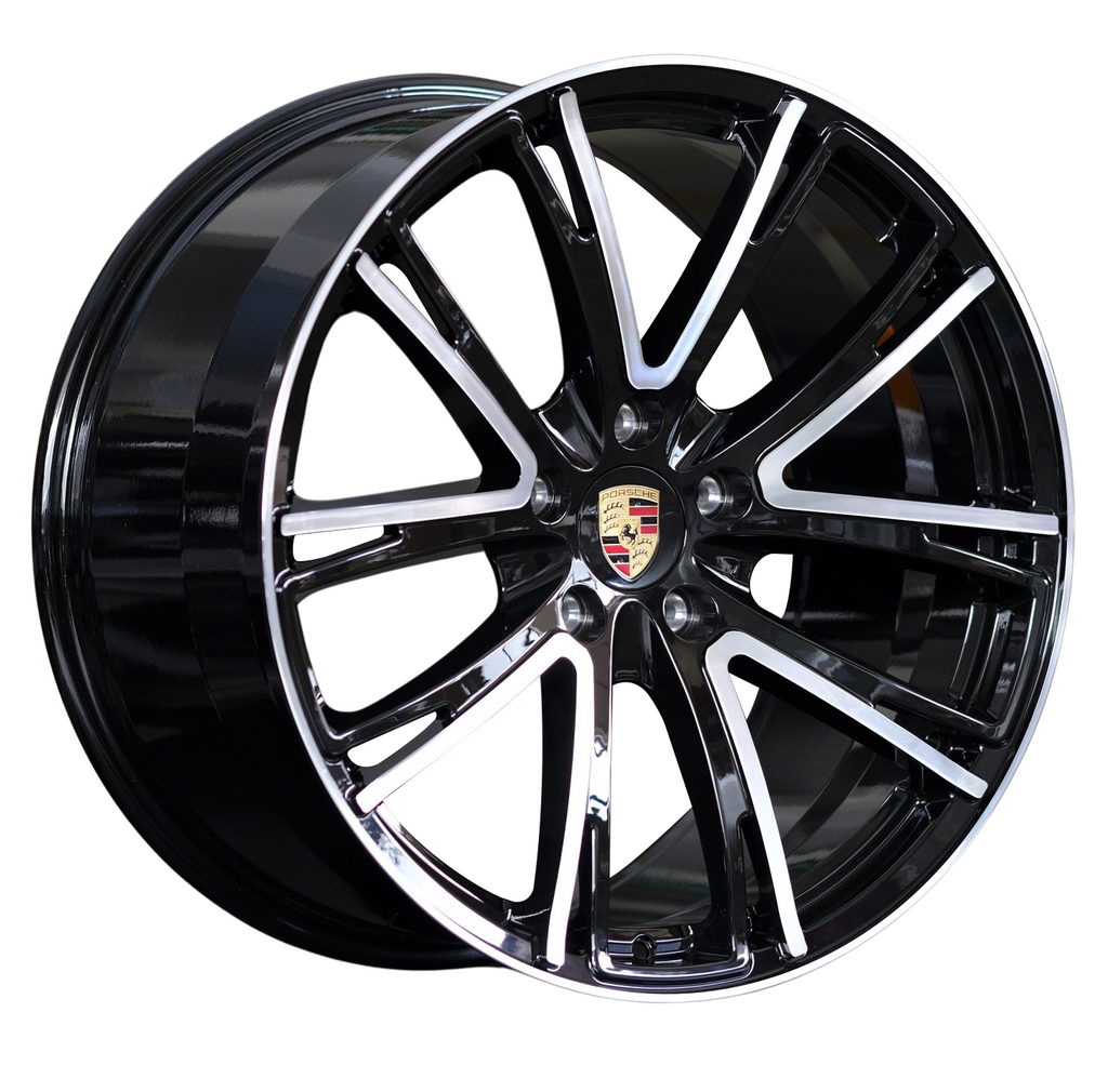 20" Porsche Panamera Taycan 911 Forged Black Machined Style 25 Wheels