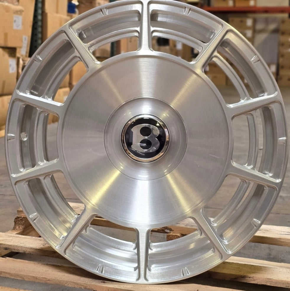 22" Bentley Continental GT Flying Spur Forged Silver Polished Style 16 Wheels