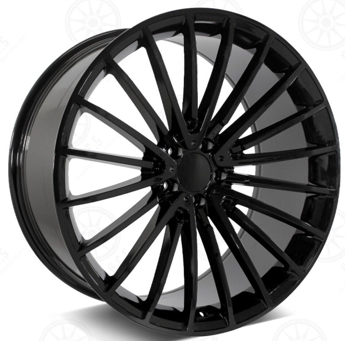 20" Mercedes S-Class S550 S580 S600 Staggered Gloss Black Style 45 Wheels & Rims