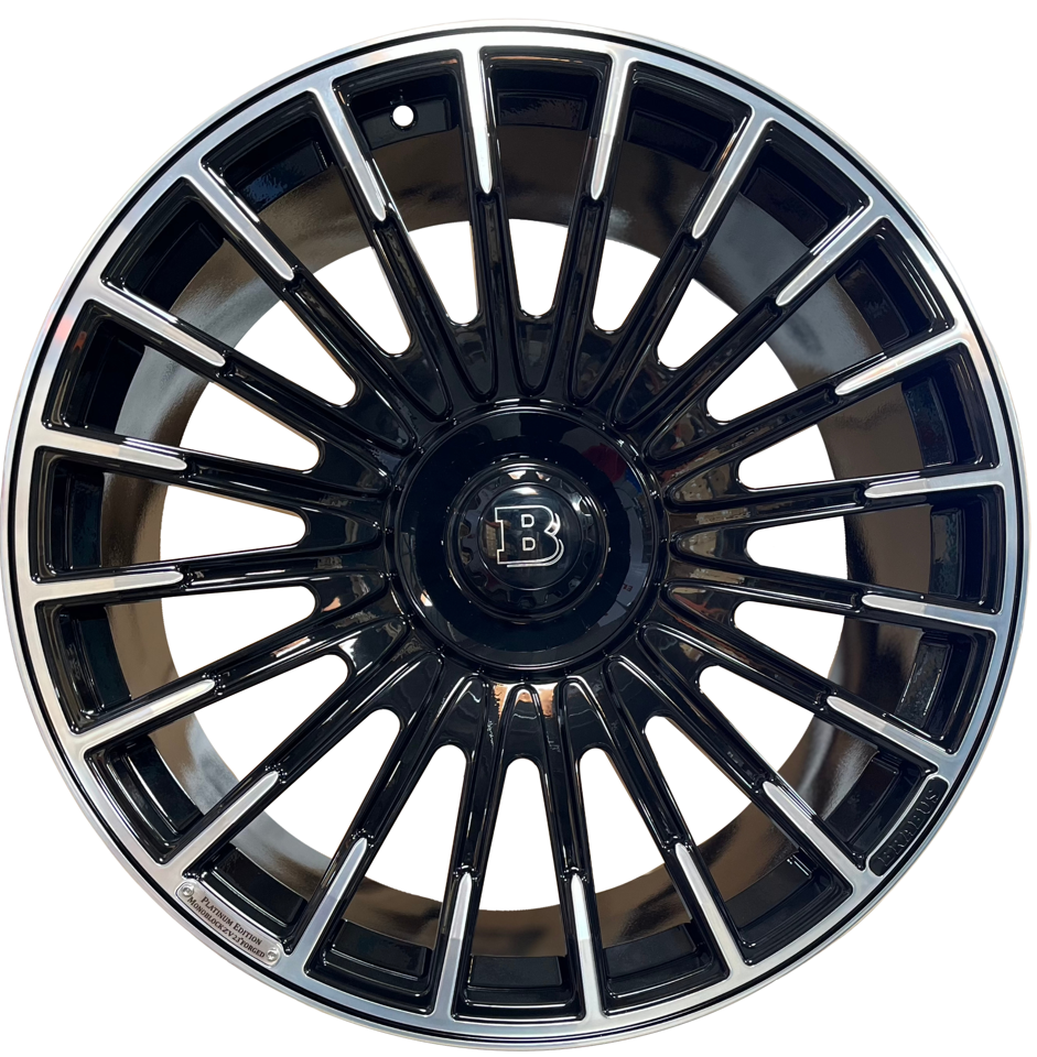 24" Mercedes G-Wagon G550 G63 G65 Flowformed Brabus Black Machined Style 53 Wheels