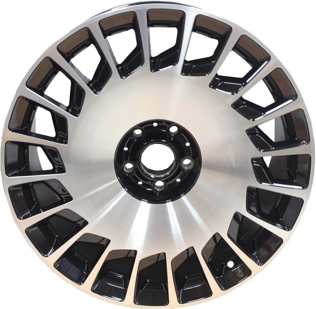 19" Mercedes S-Class Maybach Style Staggered Black Machined Wheels & Rims