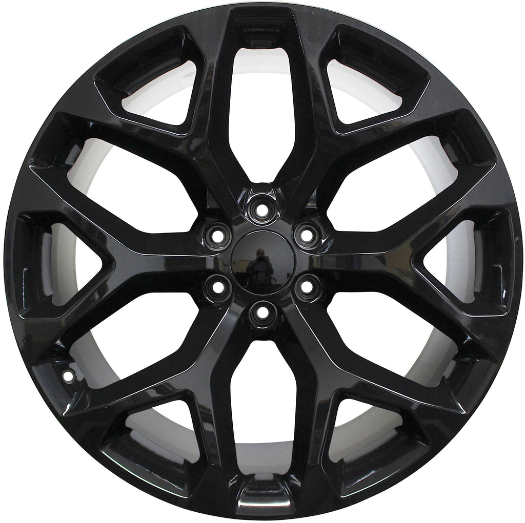 20" Chevy GMC Sierra Yukon Tahoe Snowflake Gloss Black Style 16 Wheels