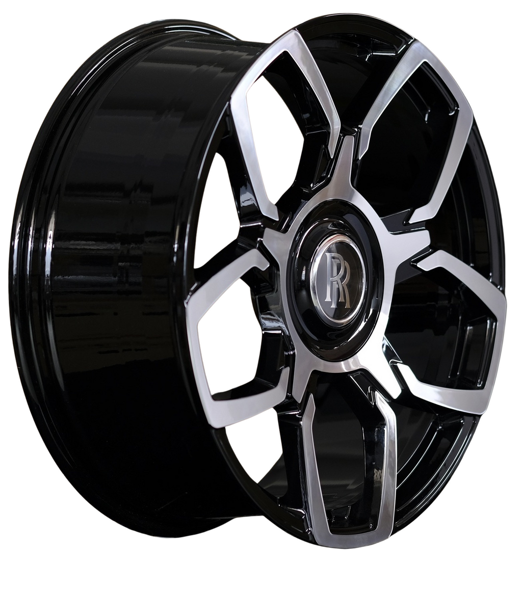 22" Rolls Royce Ghost Cullinan Phantom Forged Black Badge Black Machined Wheels & Rims