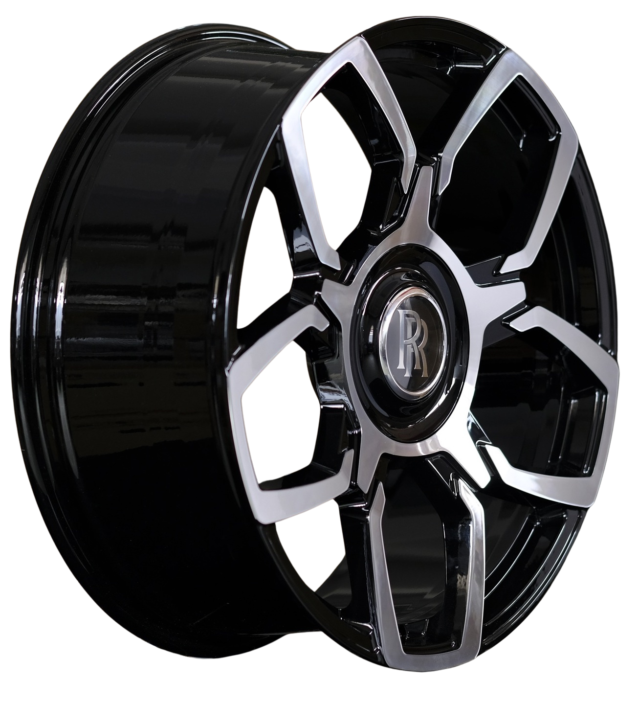 22" Rolls Royce Ghost Cullinan Phantom Forged Black Badge Black Machined Wheels & Rims