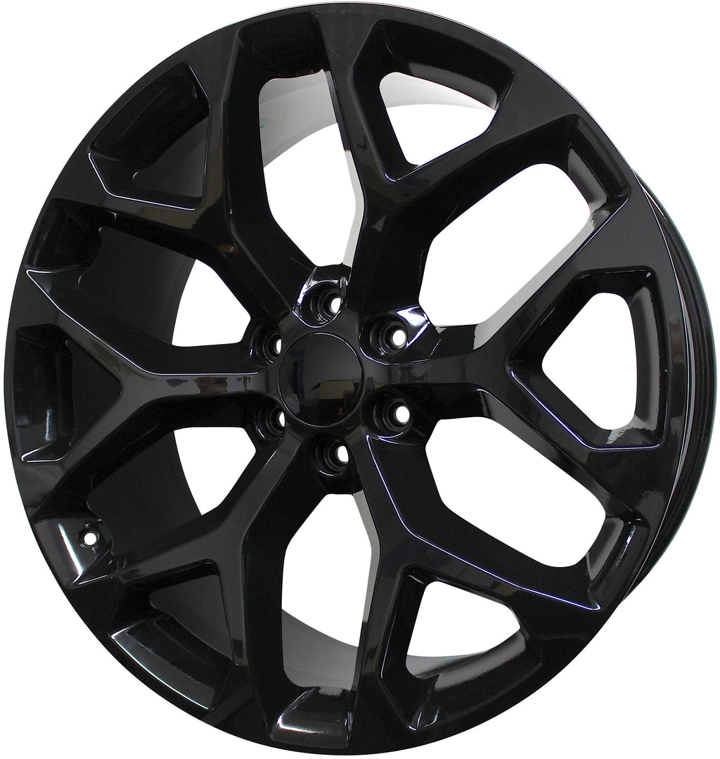 20" Chevy GMC Sierra Yukon Tahoe Snowflake Gloss Black Style 16 Wheels