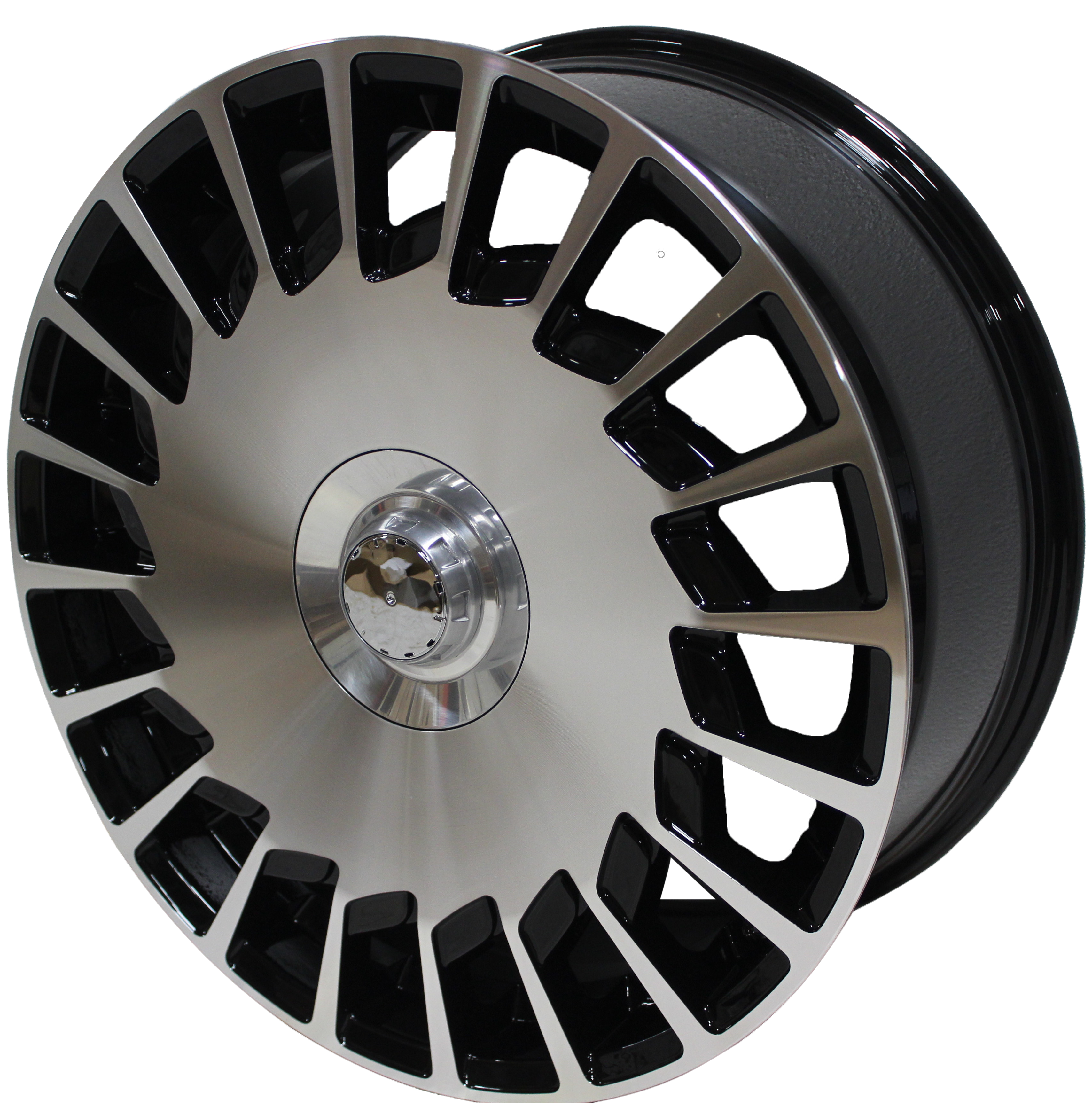 19" Mercedes S-Class Maybach Style Staggered Black Machined Wheels & Rims